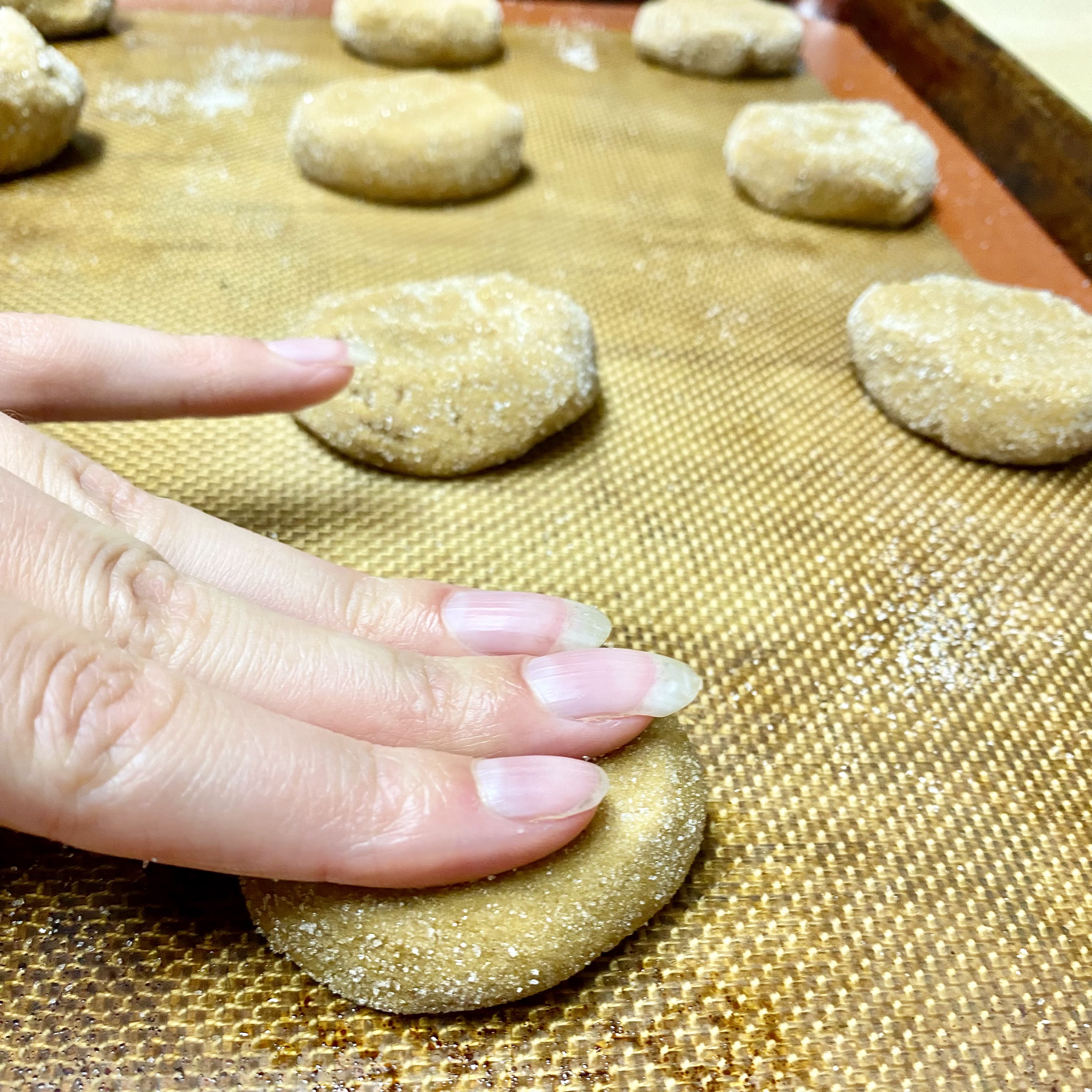 ginger cookies on pan