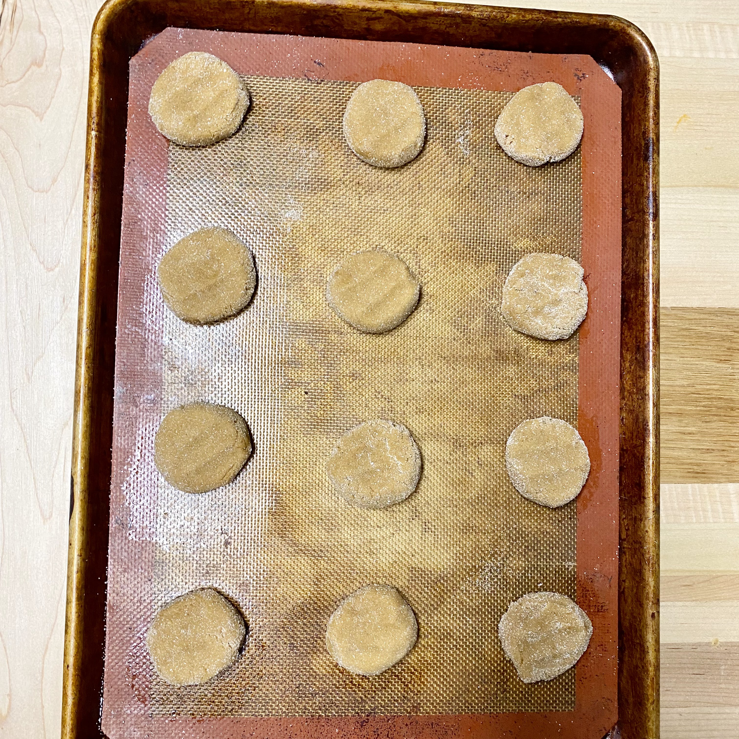 ginger cookies on pan