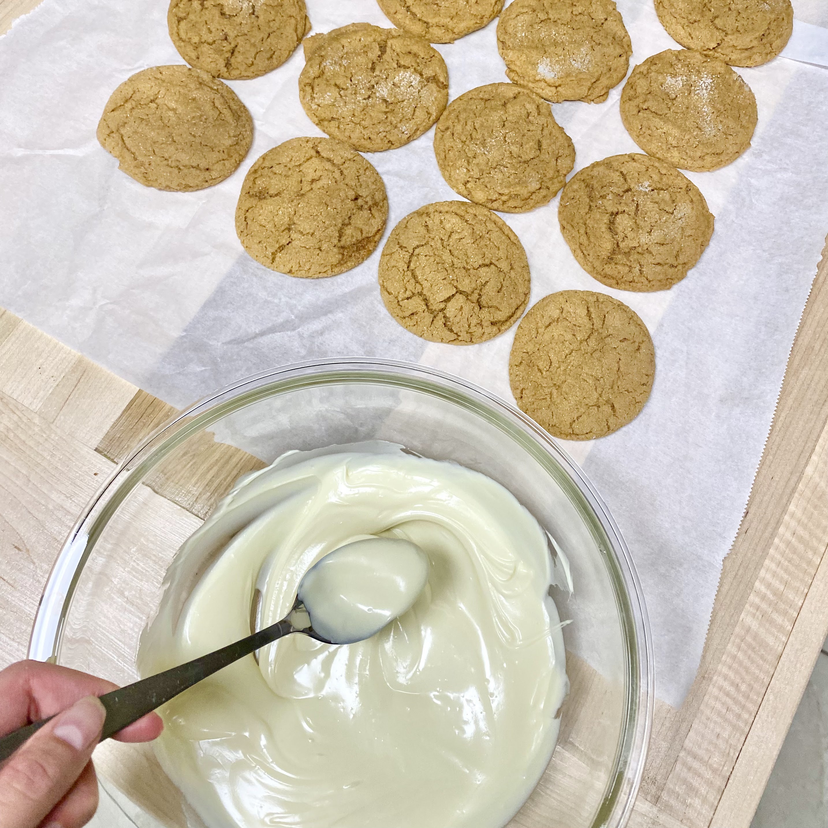 ginger cookies on pan