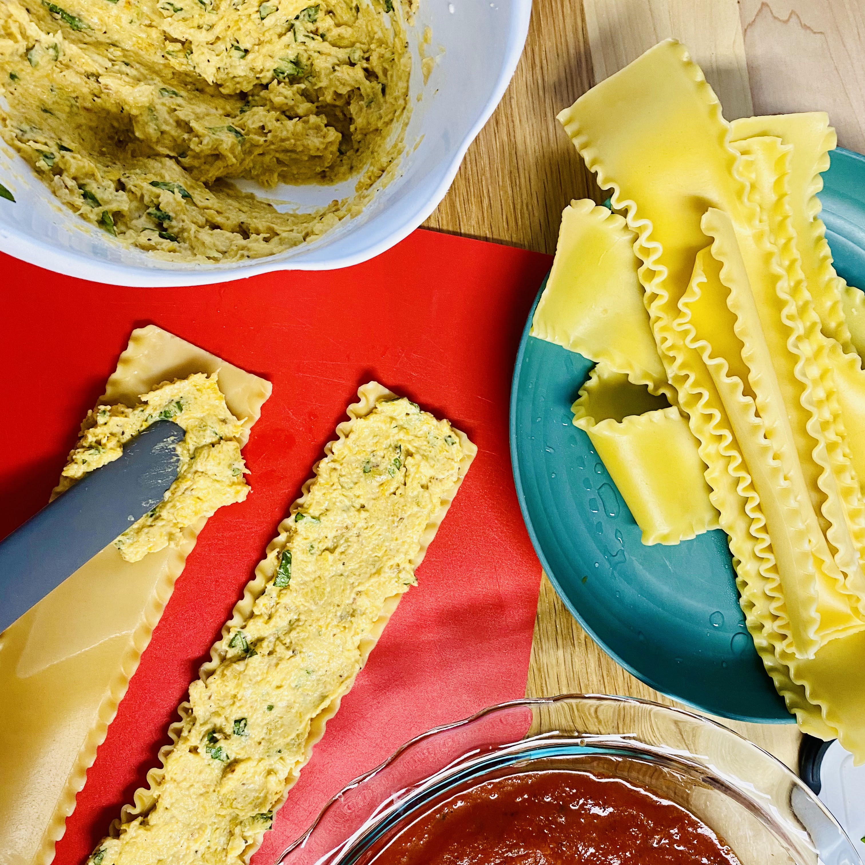 butternut squash and Goat Cheese Lasagna Roll-Ups on plate