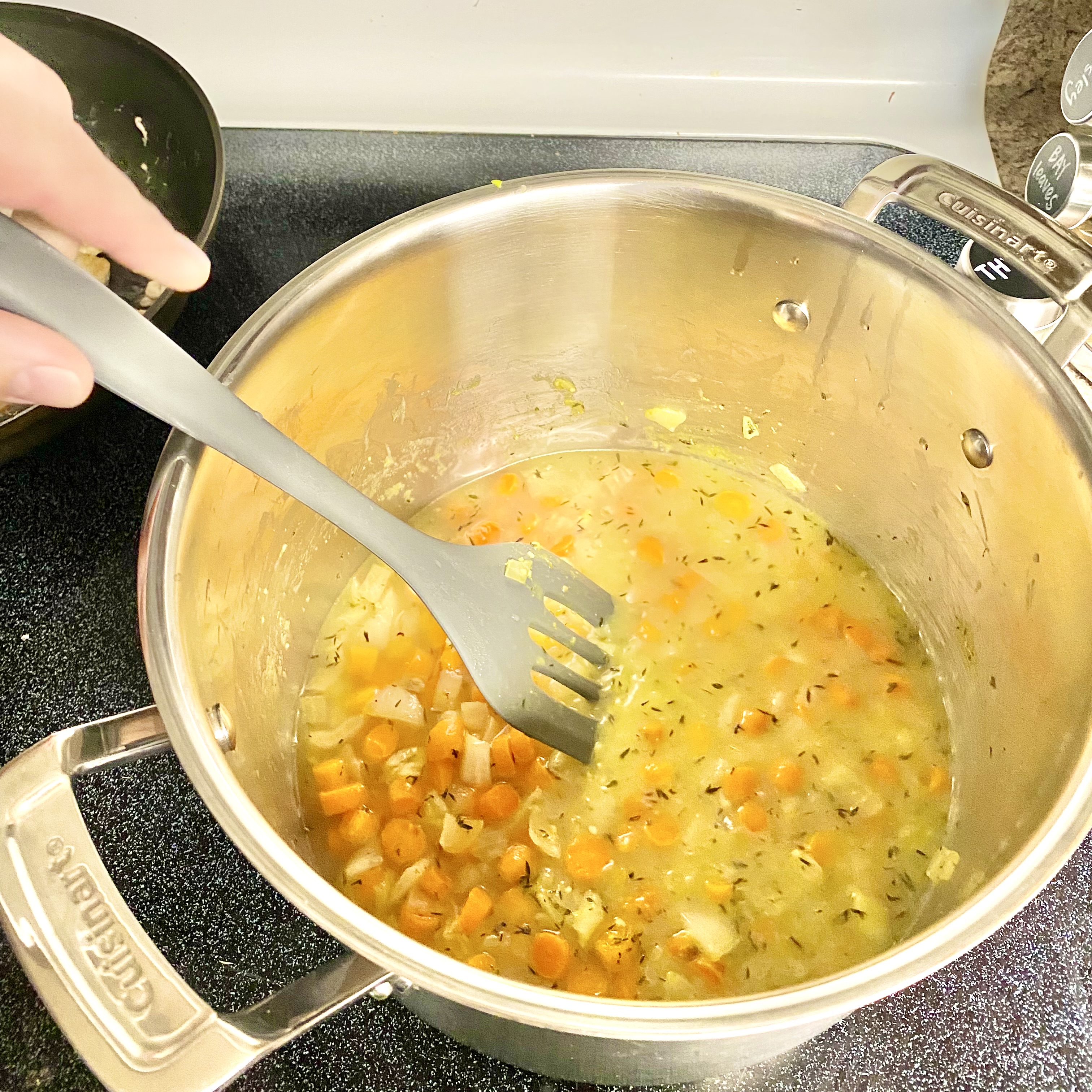 Hearty bowl of chicken gnocchi soup