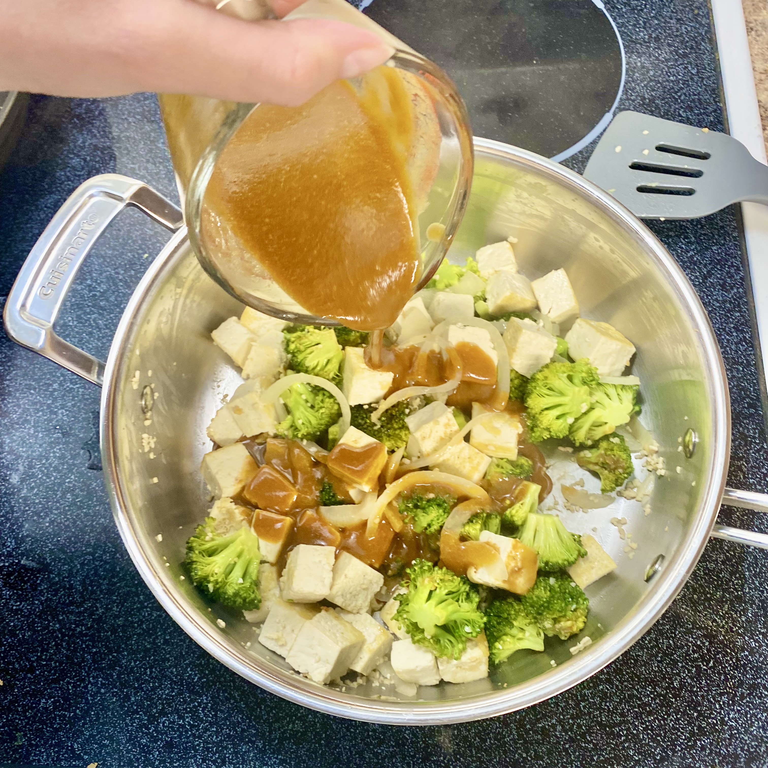 plate of tahini stir fry