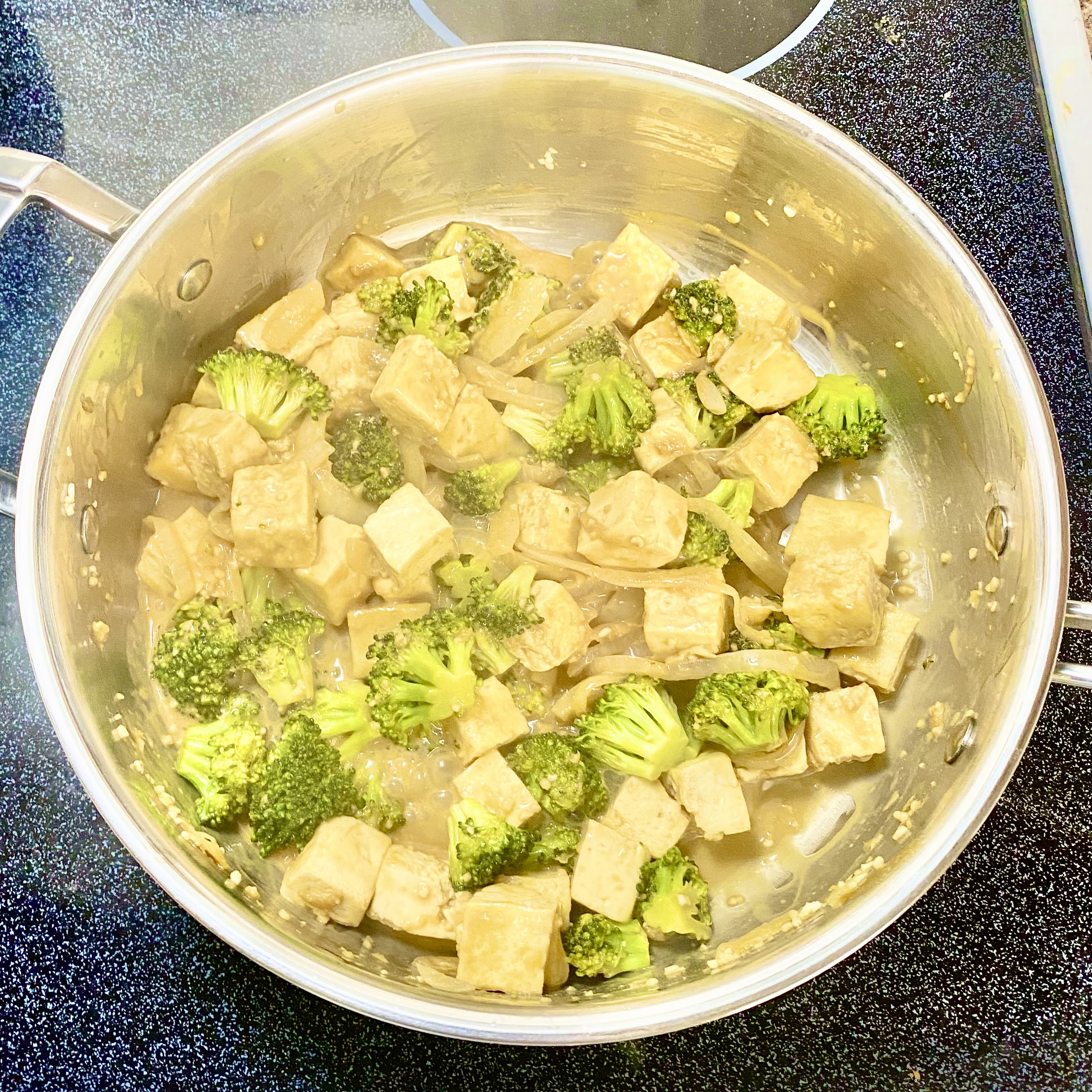 plate of tahini stir fry