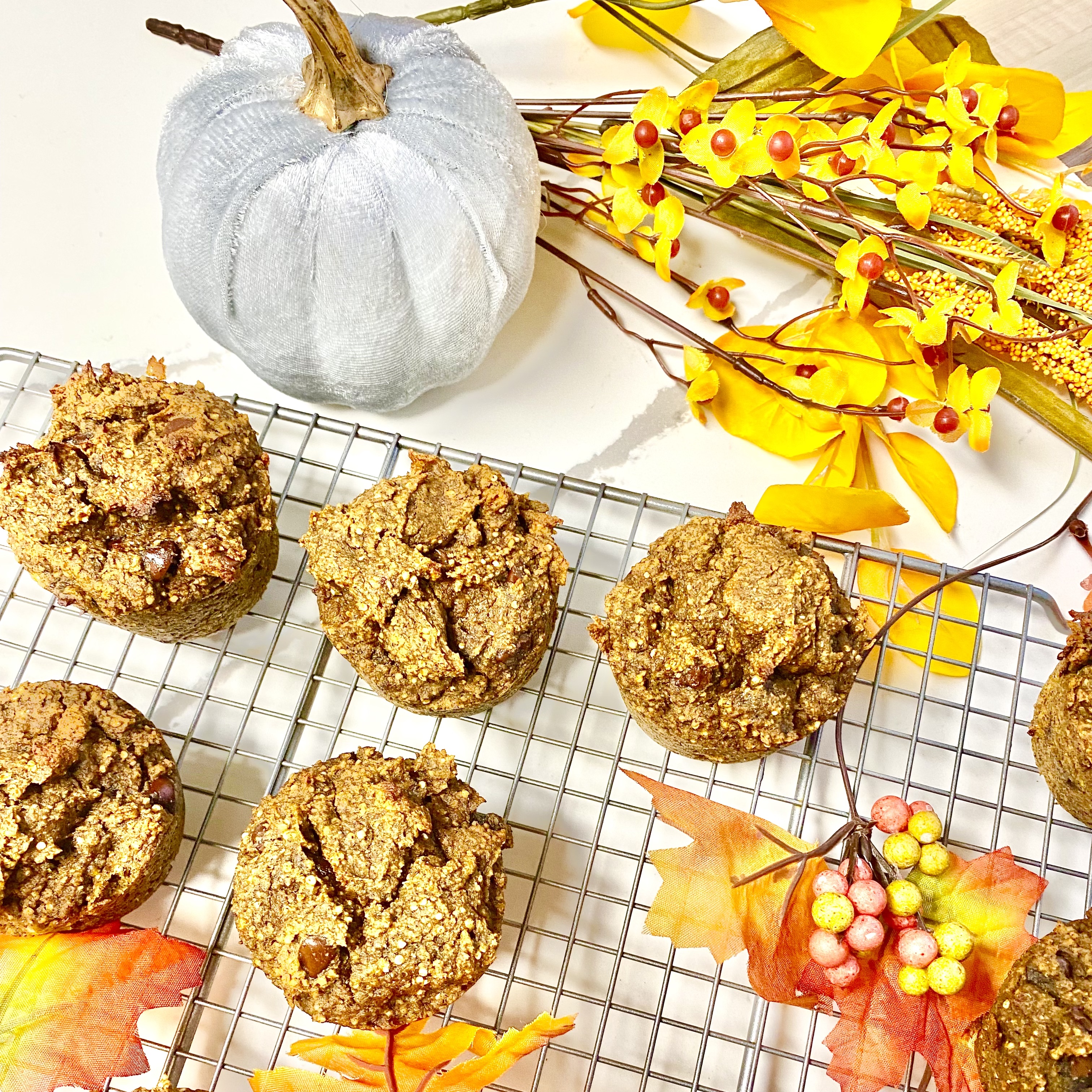 Buckwheat muffins with fall decor 