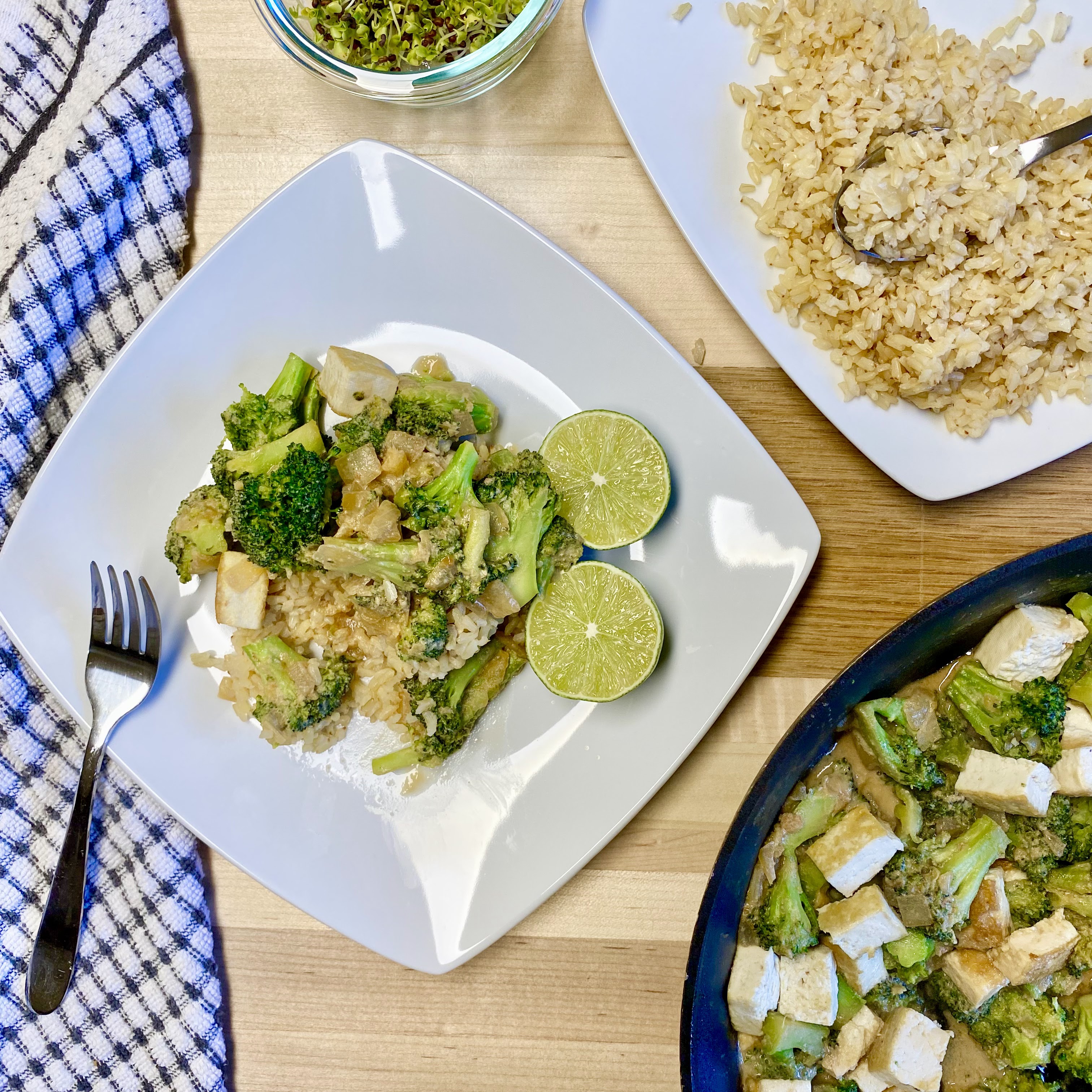 plate of tahini stir fry