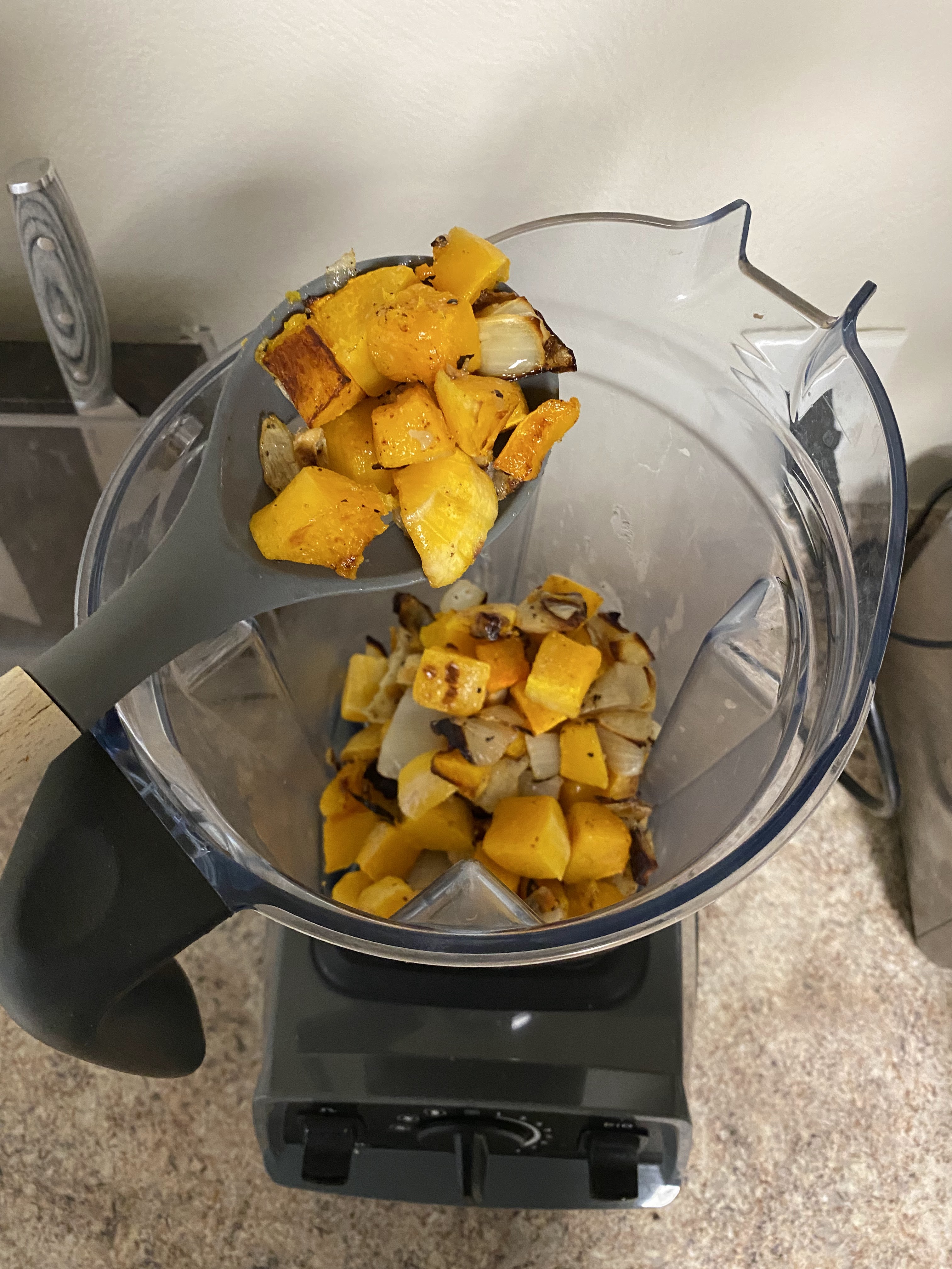 butternut squash soup in bowls