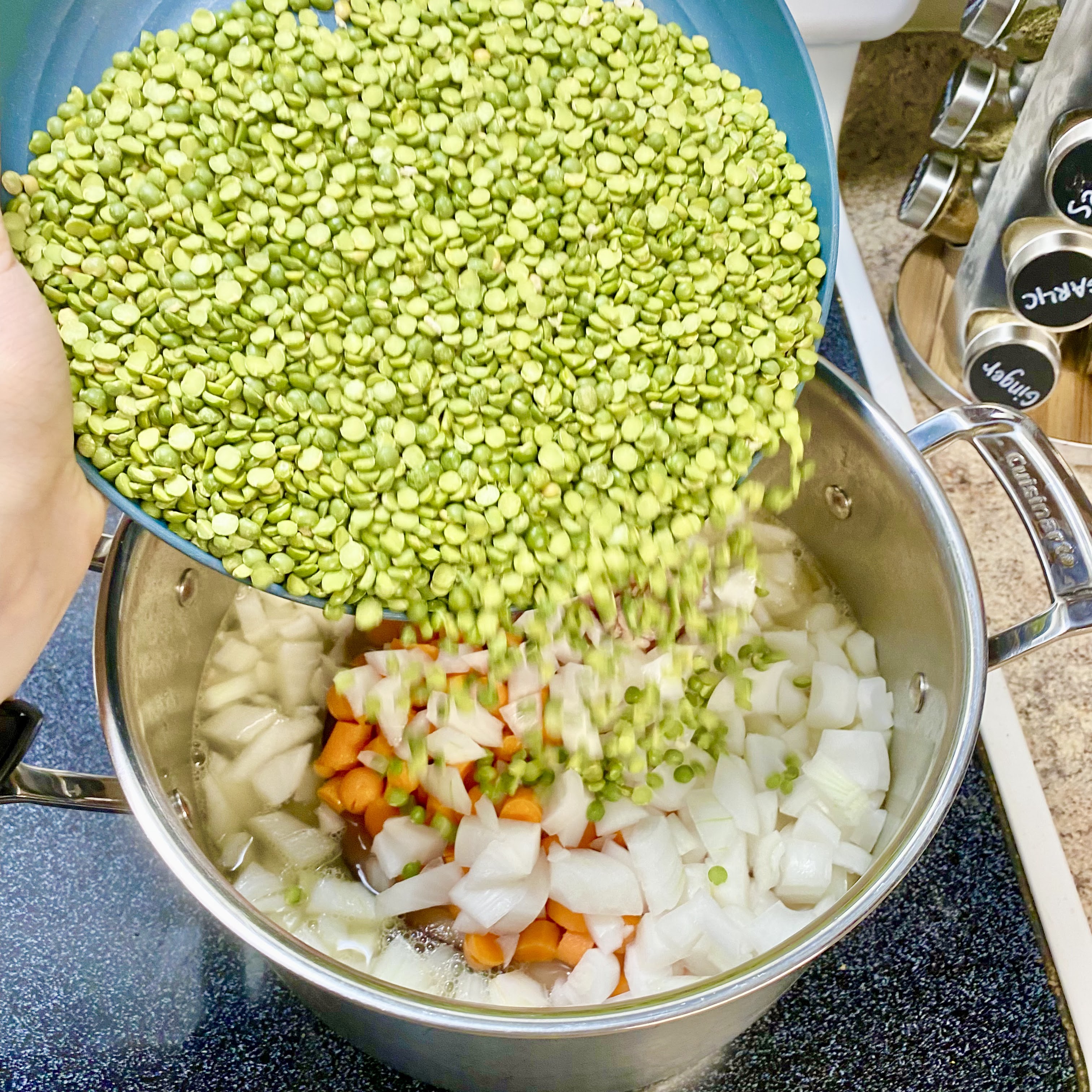 bowl of split pea soup