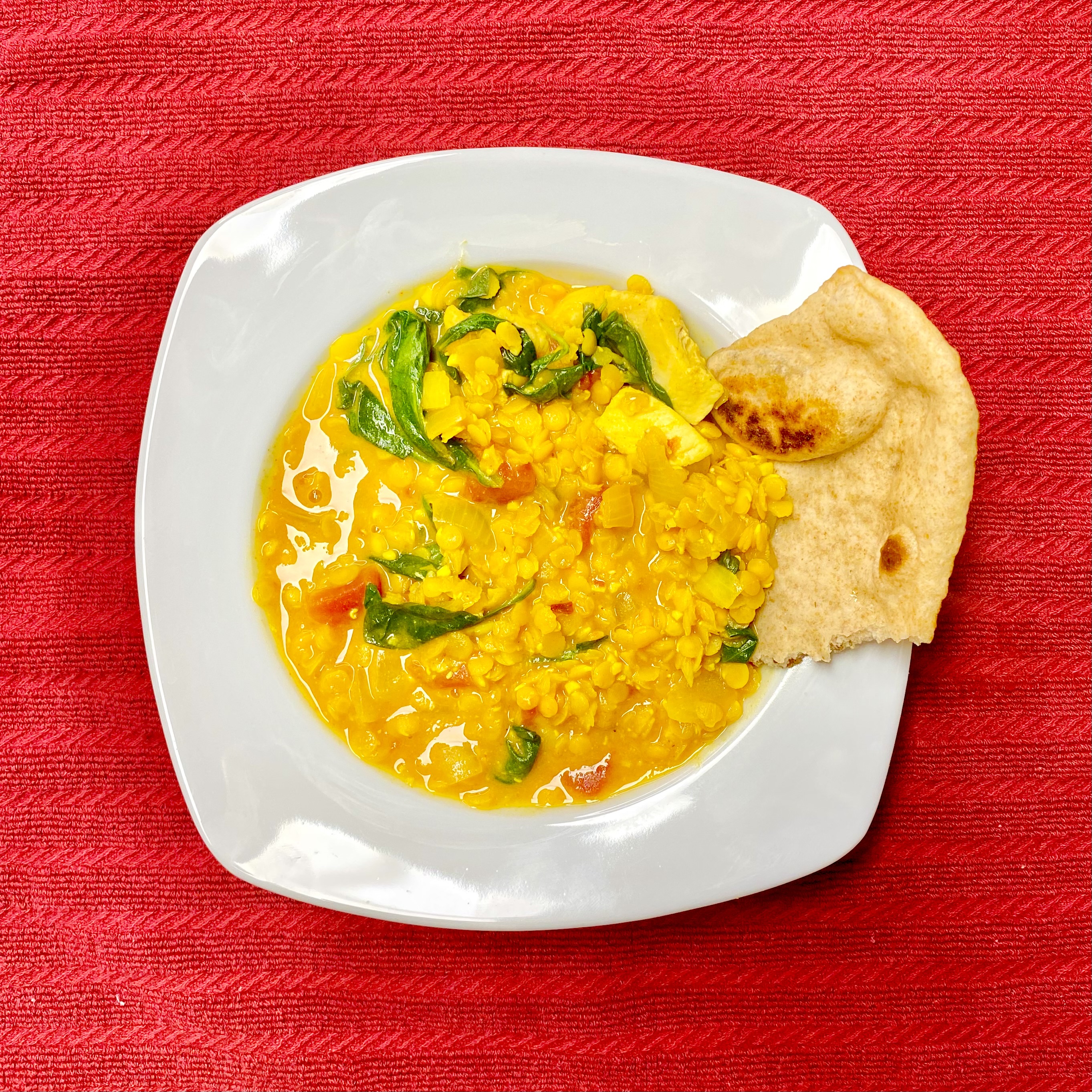 Red Lentil Curry with Ginger Chicken