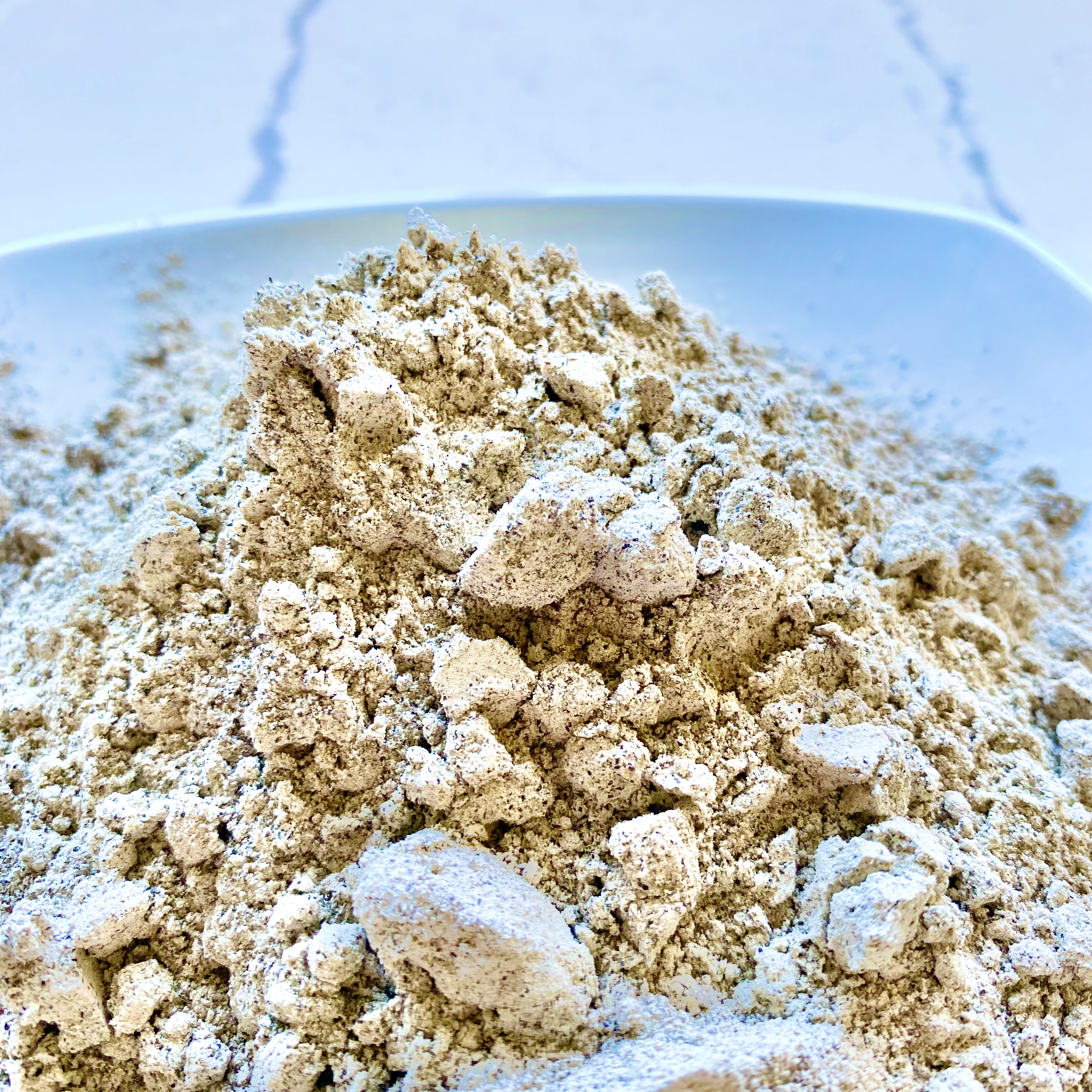 Plated pile of buckwheat flour