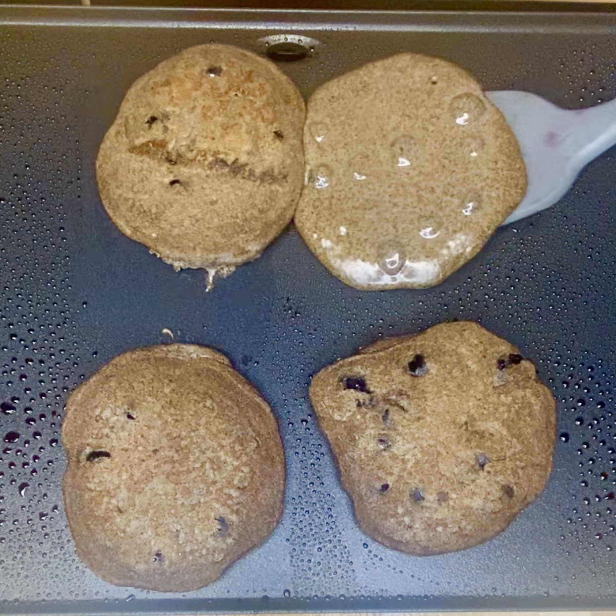 Buckwheat blueberry pancakes with syrup