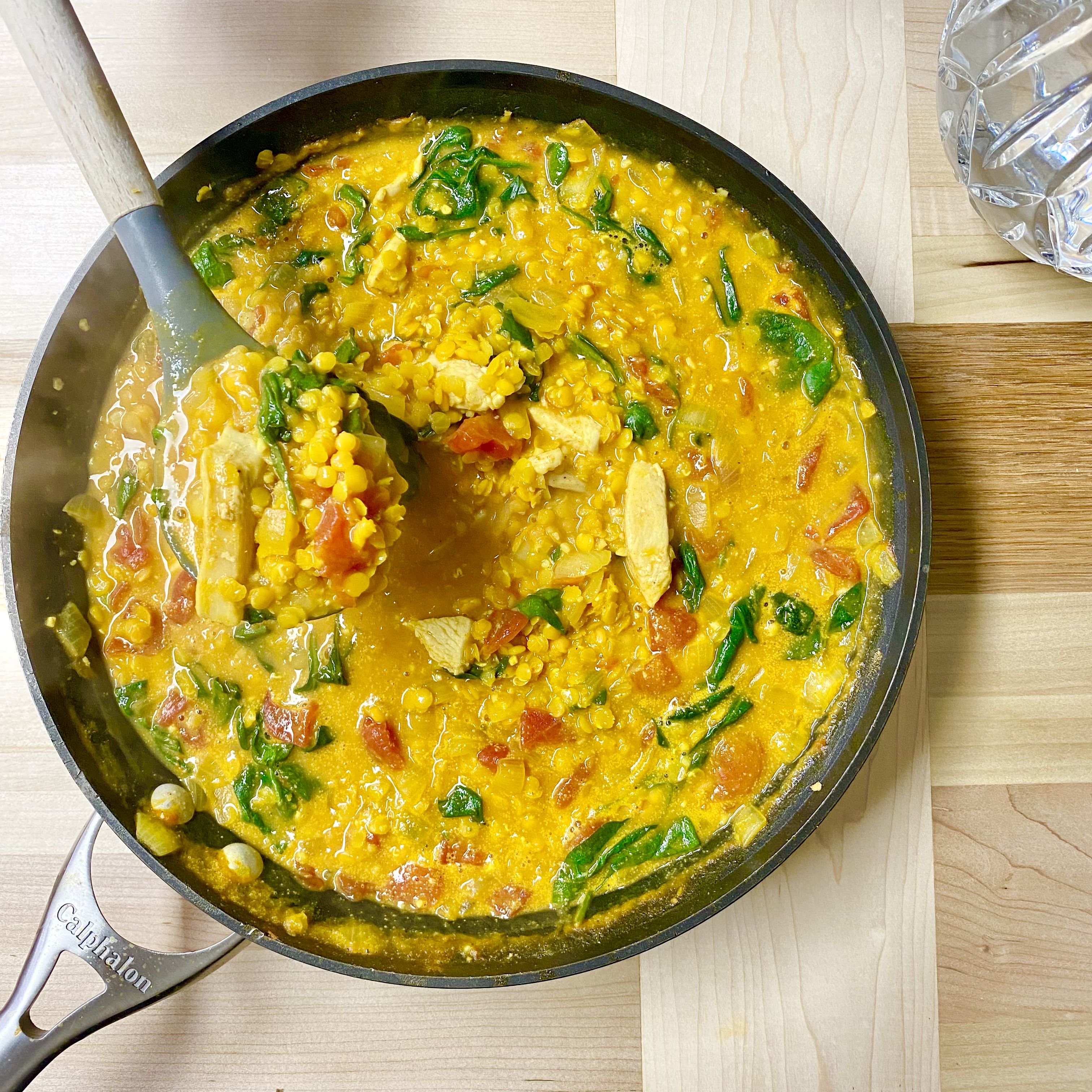 Red Lentil Curry with Ginger Chicken